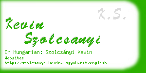 kevin szolcsanyi business card