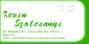 kevin szolcsanyi business card